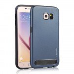 Wholesale Samsung Galaxy S6 Aluminum Armor Hybrid Case (Navy Blue)